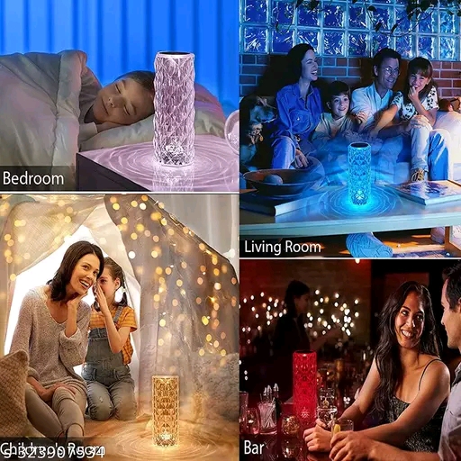 Touch Lamp 16 Color Changing Crystal Diamond Table Lamp