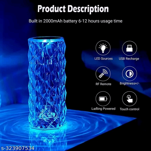 Touch Lamp 16 Color Changing Crystal Diamond Table Lamp